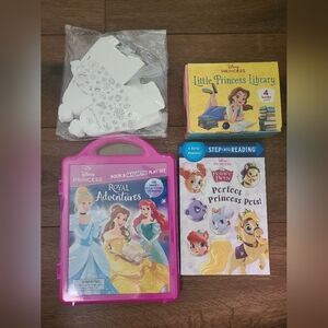 NEW Disney Princess Level 1-2 readers, magnetic play set & paper teapot craft